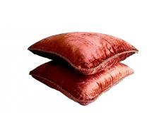 Rust Shimmer - Decorativa Funda de Cojin 30 x 30 cm, Square Rust Terciopelo Frontera de Cuentas Hecho A Mano