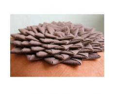 Warm Summer - Decorativa Funda de Cojin 66 x 66 cm, Square Orange Suede Brown Flor de Fieltro