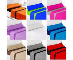 (GRIS/NEGRO, 150) -SUMMER COLORS*- JUEGO SÁBANAS DE VERANO LISAS (3 PIEZAS) 100 % POLIESTER, TACTO SUAVE, MUY LIGERAS, 1 FUNDA ALMOHADA, 1 BAJERA ELÁSTICA Y 1 ENCIMERA, PARA CAMA DE HASTA 200 CM DE LARGO (GRIS/NEGRO, 150_x_200_cm (CAMA DOBLE KING))