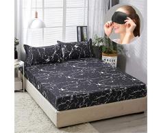 Sábana Bajera Ajustable Poliéster Microfibra, Morbuy Suave y Cómoda Microfibra Anti-Ácaros Transpirable Anti-bacteriano Hipoalergénico (180x200x25cm,Patrón de Piedra)