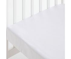 Sábana Bajera MAXICUNA 70X140 Ajustable 100% Algodón - Color BLANCO