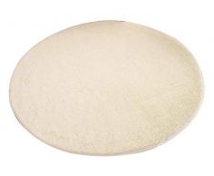 AnyuA Alfombras,Redonda Alfombra de Piso para Sala de Estar,Baño y Dormitrio Cojín Silla Beige Blanco (80 cm)