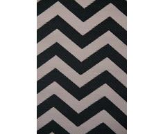 Green Decore 120 x 180 cm "Psicodelia" Interior Exterior / Ligero / reversible Eco Alfombrilla, Negro / Crema oscuro