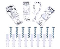 Anjing - Juego de 4 persianas Romanas enrollables para Cortina con Enganche Transparente y Perchas, con Cadena de Bolas