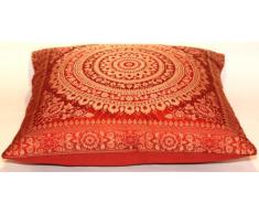 Funda de cojín hecha de seda de Banarasi, cosida y hecha a mano, para decoración, 40x40, diseño de Extravaganza, bonito diseño para sofá y cama, hecha a mano desde Cachemira-India.