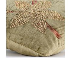 Verde Salvia Cojines Cubren, Sage Flower Zardozi Verde Étnico Tema Floral Cubierta De Almohadas, 35x35 cm Fundas De Almohadas Decorativas, Cuadrado Terciopelo Funda De Almohada -Enlightenment