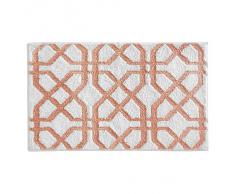 InterDesign Trellis - Tapete de microfibra, 86 x 53 cm, color blanco y coral