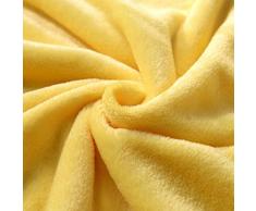 Manta de Franela, K-youth® Manta de Sofá Microfibra 100% Micro Felpa, Suave, Cálida para Adultos y Niños 50x70cm (Amarillo)