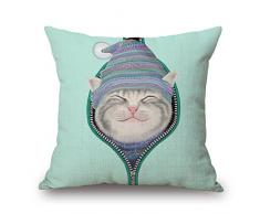 MAYUAN520 Cojines Animales Moda Patrón Acolchado Almohadón De Algodón Cubre Coche/Silla Cintura Funda De Almohada 45*45 Cm Decoracion,45X45Cm,01