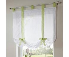 SIMPVALE Cortina de Gasa elevable con Cintas y Lazos Estilo Romano de Estar Dormitorio