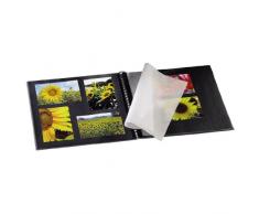 Hama Fine Art - Álbum de fotos, 50 páginas negras (25 hojas), álbum con espiral, 36 x 32 cm, con compartimento para insertar foto, gris
