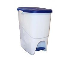 Denox Cubo Basura ecológico, Azul y Blanco, Centimeters