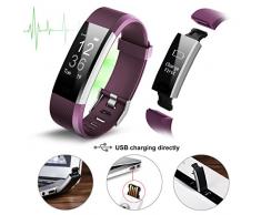 iPosible Pulsera Actividad Monitor de Frecuencia Cardiáco Pulsera Reloj Inteligente con Pulsómetro Impermeable Podómetro Monitor de Ritmo Cardíaco Monitor de Sueño GPS para Hombre Mujer Niños