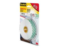 Scotch 40031950 - Cinta adhesiva de doble cara fijación de espejo ( 19 mm x 5 m), color blanco