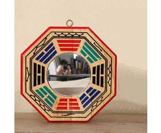 Kerryshop Espejo de chismes Feng Shui Chino Dent Bagua Feng Shui Espejo taoísta Talisman Energy for el hogar decoración del Ornamento Espejo Chino de Feng Shui Bagua