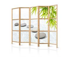 murando - Biombo XXL SPA Zen Oriente 225x171 cm - 5 Paneles - Lienzo de Tejido no Tejido Tela sintética Separador - Madera Design de Moda Hecho a Mano - Deco – Home Office - Japón p-C-0016-z-c