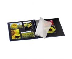 Hama Fine Art - Álbum de fotos, 50 páginas negras (25 hojas), álbum con espiral, 36 x 32 cm, con compartimento para insertar foto, azul
