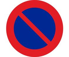 Normaluz V10041 - Señal Vial Redonda Estacionamiento prohibido Metalica Termolacada 50 cm