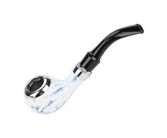 Akozon Pipas de tabaco Pipa de fumar Azul y blanco Calidad de Grado Superior, para Regalo del día del padre