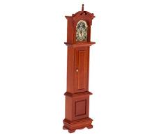 D DOLITY Victoriano Reloj de Pie Péndulo Miniatura Decoraciones de Sala de Estar para Escala 1/12 Casa de Muñecas