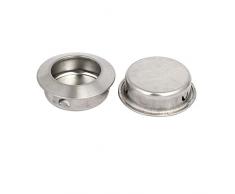 SOURCING MAP sourcingmap Tiradores Empotrados A Ras 2Pcs 35Mm De Diámetro De Forma Redonda Con Borde Biselado