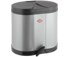 Wesco 170611-11 - Papelera para reciclaje (2 compartimentos de 15 litros), color plateado