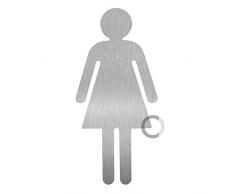 Señales de baños I acero inoxidable I autoadhesivo I Conjunto de 3 I altura=160 mm y 120 mmI No.093