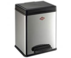 Wesco 380 514-42 - Papelera de reciclaje (20 L, acero inoxidable, tapa de plástico), color negro