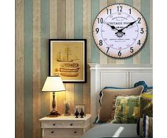 EsportsMJJ Retro Vintage Estilo Redondo Madera Reloj De Pared Oficina Hogar Sala De Estar Decoración