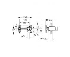 Grohe Non Rapido OHM - Parte Interior Monomando Lavabo Mural Lineare Quadra (32 635 000)