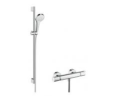 Hansgrohe 27014400 Croma Select S Vario-Combinación de Set de Ducha con termostato, 0,90 m, 3 Tipos de Chorro, Blanco