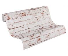 A.S. Creation 907813 New England - Papel pintado imitación ladrillo, color beige, marrón y rojo