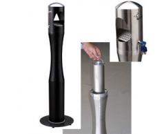 medialinternational cenicero Desde EL Suelo de Columna Inoxidable Negro