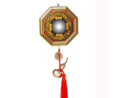 HAIHF Espejo Feng Shui, Espejo Tradicional Chino Feng Shui Bagua para protección contra la energía nociva Activa Adorno de decoración del hogar (Espejo Convexo/Espejo cóncavo)