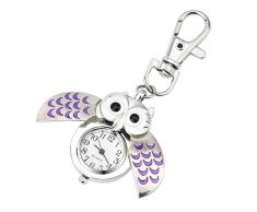 Spaufu - Llavero con forma de búho con colgante para reloj de bolsillo, llavero de coche, mochila, bolso, bolso de mano, adornos para colgar, accesorio de regalo para hombres, mujeres y niñas
