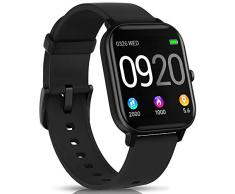 NAIXUES Smartwatch, Reloj Inteligente Impermeable IP67 Reloj Deportivo 1.4 Pantalla Táctil Completa con Pulsómetro, Monitor de Sueño, Podómetro, Notificaciones para Mujer Hombre (Negro)