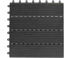 EVERFLOOR WPC marca Gartenfreude (= madera / mezcla de plástico) baldosas de patio perfil macizo gris oscuro 10 piezas, 30 x 30 cm (aprox. 0,9m2)