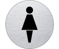 OFFORM Señal pictograma en acero inox Ø 75mm No.40043 "Baño Mujeres"