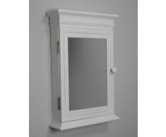 elbmöbel Madera Armario de Llaves Caja para Llaves en Color Blanco Antiguo montado en Pared con Espejo - 44 x 29 x 9