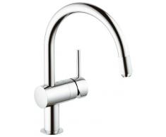 Grohe 32511000 Minta - Batería monomando para fregadero (1 orificio, filtro regulador extraíble, baja presión para calentadores de agua de sistema abierto)