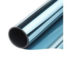 TTMOW Vinilo Pet Película Adhesiva Lámina de Espejo para Ventanas Cristal Unidireccional Protector de Privacidad Anti 99% UV y Anti 85% IR para Hogar y Oficina (Azul y Plata, 90 * 200cm)