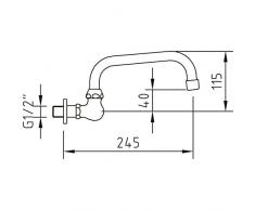 Clever With2 Guayama - Grifo de cocina monomando mural, caño horizontalcolor cromado