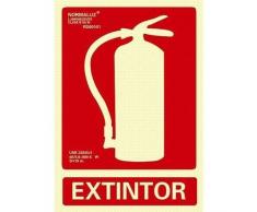 Forever Print RD00101 Normaluz RD00101-Señal, Extinción Homologada de Alta Calidad, 21x 30 cm, Clase B PVC 0.7mm, Extintor-Dibujo + Texto
