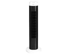 Amazon Basics - Ventilador de columna portátil oscilante con 3 velocidades y temporizador, 45 W