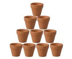 OUNONA 10pcs 4.5x4cm Pequeño Mini Terracota Maceta Cerámica Cerámica Maceta Cactus Macetas Suculentas Macetas Grandes para Plantas Artesanías Favor de la Boda