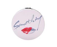 Lubier Mujeres Niñas Fresco Mini Espejo de Bolsillo Maquillaje Portátil Compacto Plegable Espejo Redondo Mujeres Doble Espejo Lateral Size 1 (White3)
