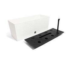 Jardinera Terra Rato de material plástico con maceta interior, color blanco, 60 cm