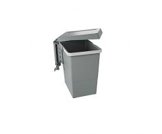 ELLETIPI Pbn asg34 Linea Swing 2.0 Papelera automática de Puerta de plástico Grande Capacidad 18 litros, Nailon satinadas, Gris Oscuro, 34 x 36 x 26 cm