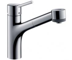 Hansgrohe 32841000 Talis S grifo monomando de cocina, 165mm con ducha extraíble y caño giratorio 150º, cromo