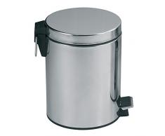 MSV Cubo DE Basura DE Acero Inoxidable 20 L, Cromado, 33 cm